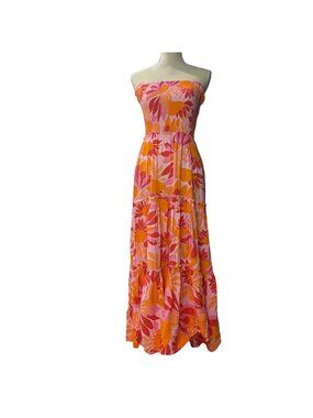 Abel the Label Anthropologie Strapless Maxi Dress Women's Size Medium Rayon